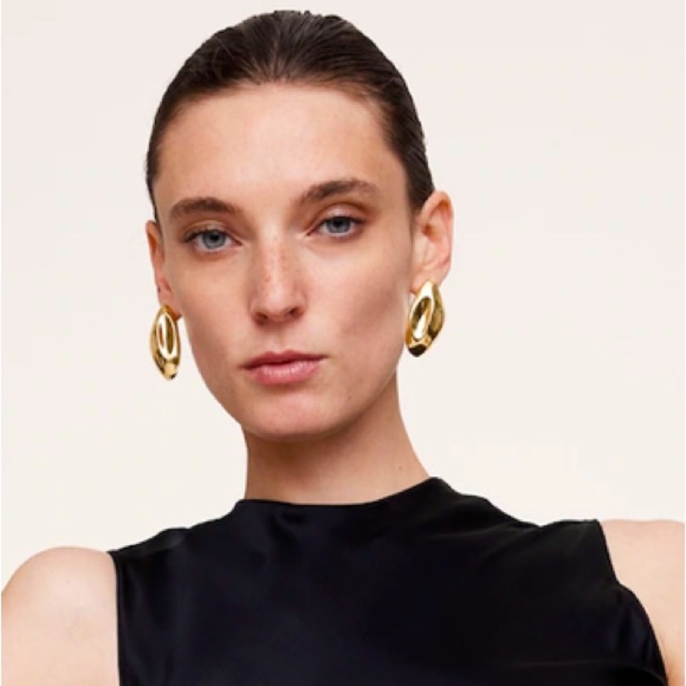 NWT BANANA REPUBLIC SCULPTURAL FORMS EARRINGS BY AUREUS +‎ ARGENT - Picture 2 of 4